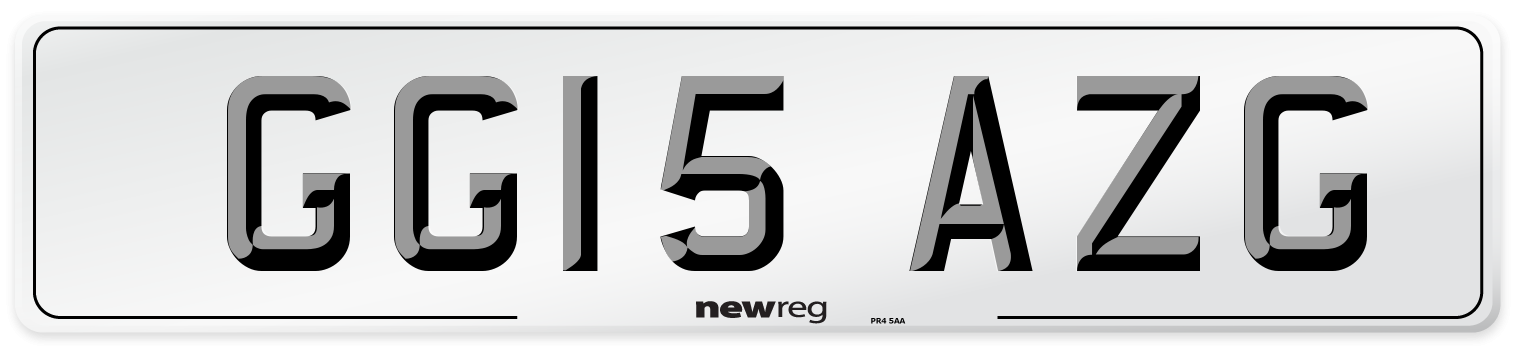 GG15 AZG Number Plate from New Reg